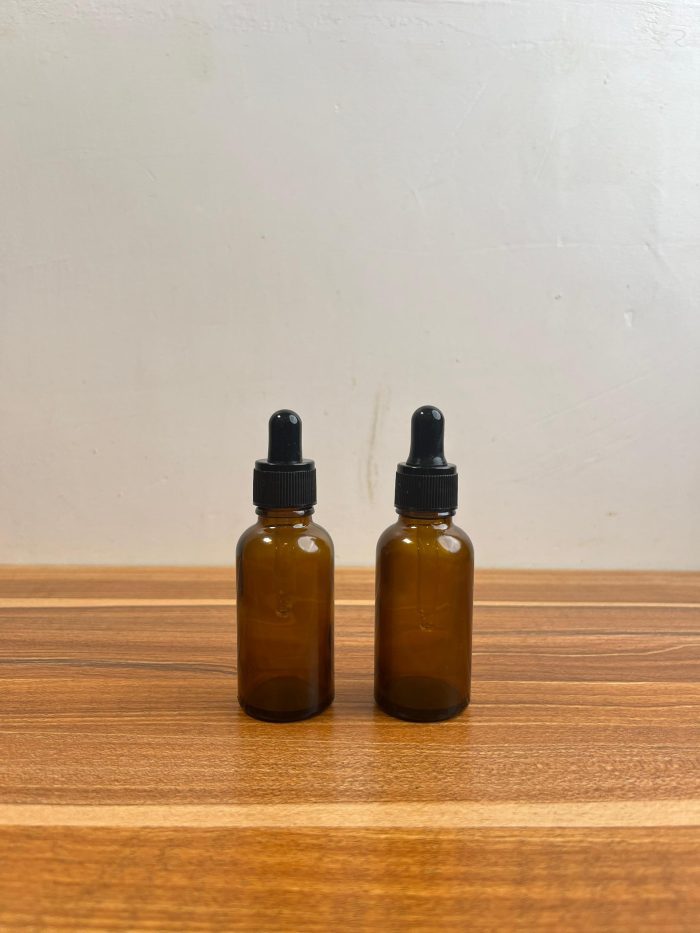 Amber glass bottles